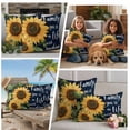 thumbnail image 5 of Sunflower Black Outdoor Waterproof Pillow Covers, Vintage Yellow Floral Botanical Plant Decorative Square Throw Pillowcase Sofa Cushion Sham for Patio/Couch/Chair, 16"x16" 2 Pack, 5 of 8