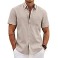thumbnail image 6 of COOFANDY Mens Short Sleeve Shirts Casual Button Down Cotton Shirts Beach Vacation Clothes, 6 of 6