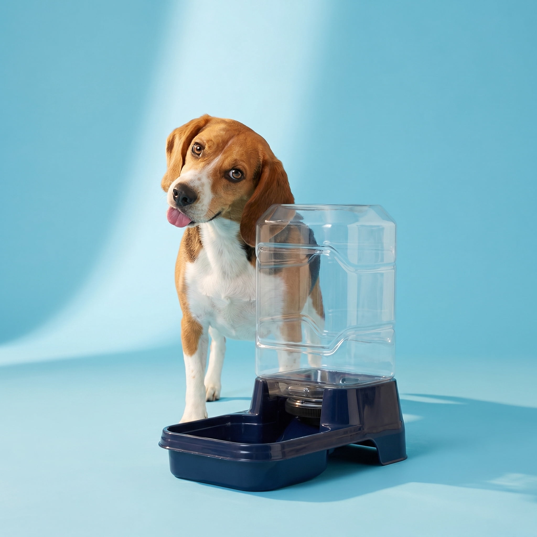 Vibrant Life Gravity Waterer for Medium Pets, 1.2 gal, Navy