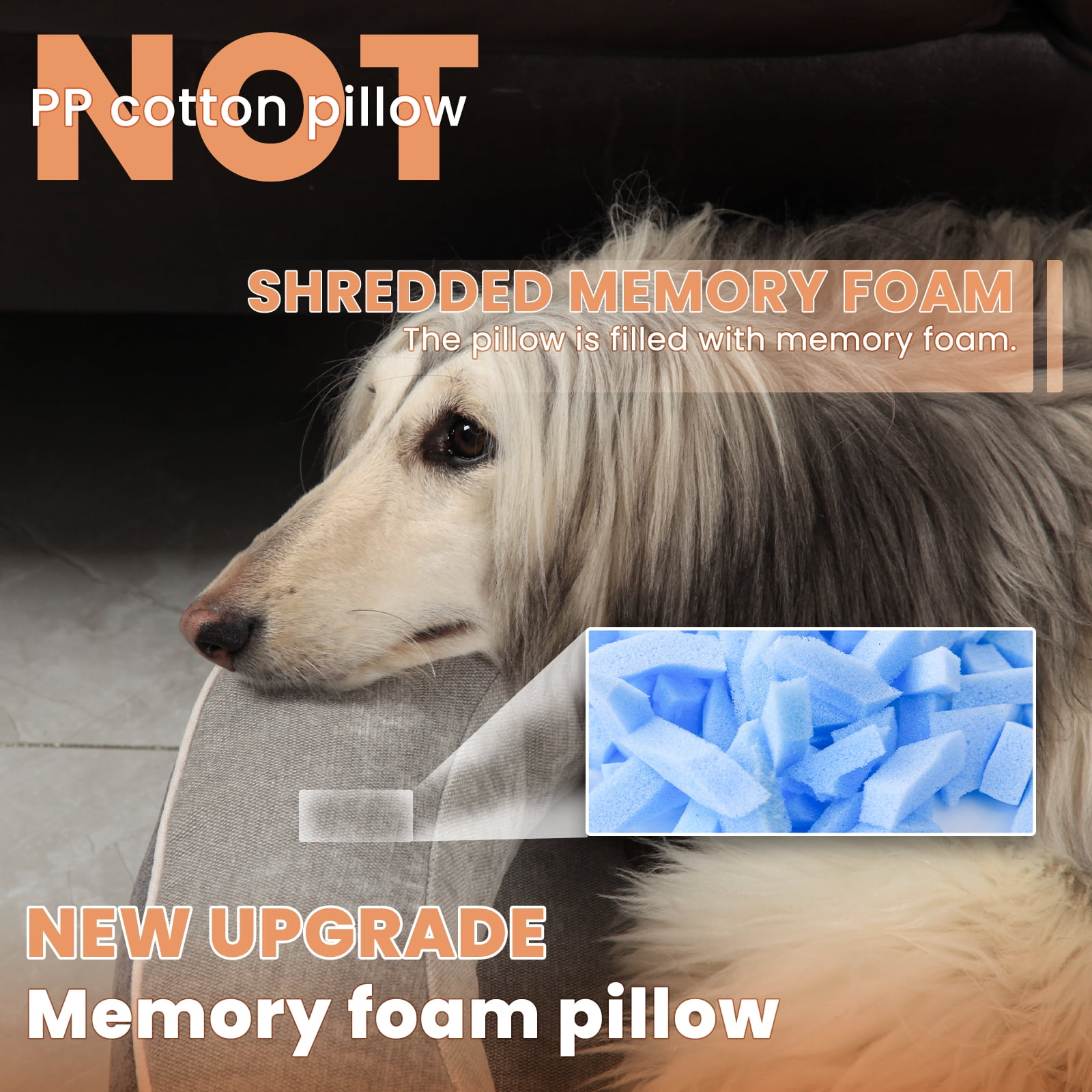 Laifug Memory Foam Oval Dog Bed (44x30x9Inches, Chocolate), Orthopedic Dog Bed for Dogs with Durable Waterproof Liner & Removable Washable Cover & Nonskid Bottom