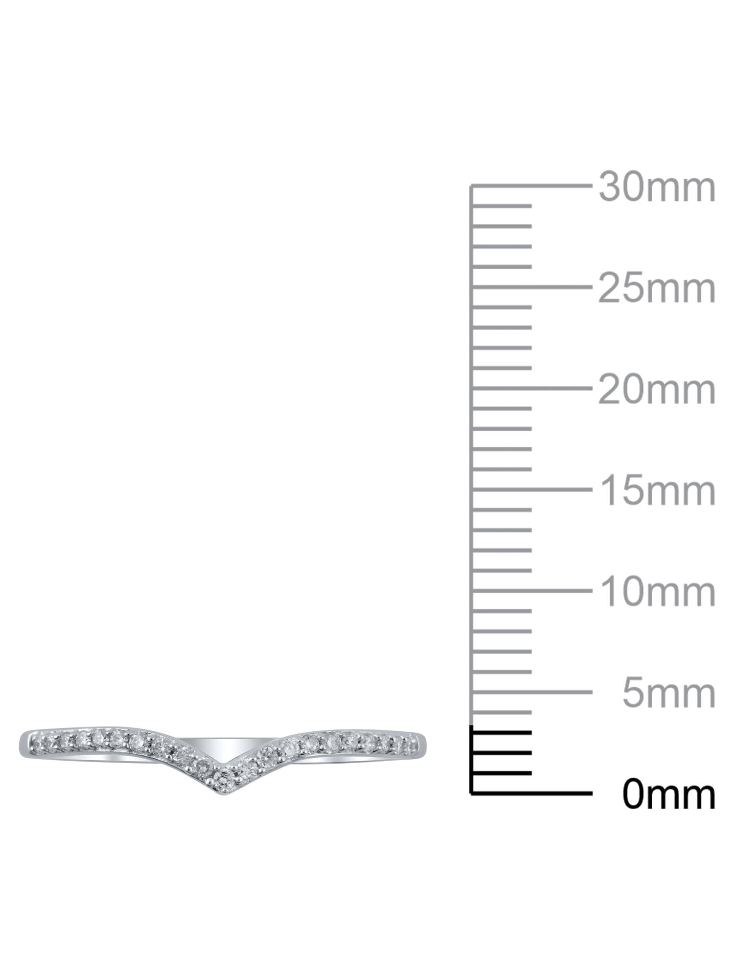 1/10 Carat T.W. (I2 clarity, H-I color) Brilliance Fine Jewelry Diamond Contour Wedding Band in 10kt White Gold, Size 7