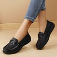 thumbnail image 7 of Domzle Women's Comfortable Faux Leather Penny Loafers Slip On Business Casual Dress Shoes Lightweight Office Work Flats Everyday Walking Shoes for Women Black, 7 of 7