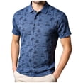 thumbnail image 1 of Blusa y camisa de manga corta con cuello vuelto para hombre, blusa informal con estampado de moda para hombre, blusa de manga corta con cuello vuelto para hombre, 1 of 4