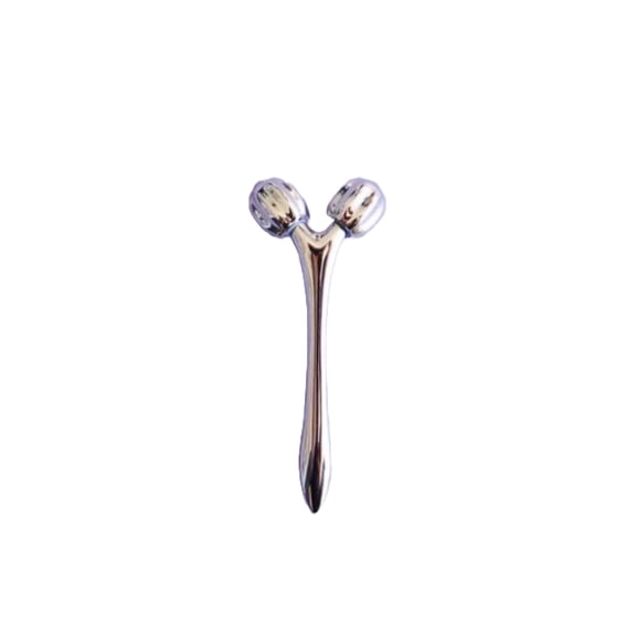 Mei Apothecary MiniSculpt Stainless Steel Mini Facial Massager - Metal Face Roller for Sculpting, Neck & Eye Massage, Depuffing, Skincare Gift