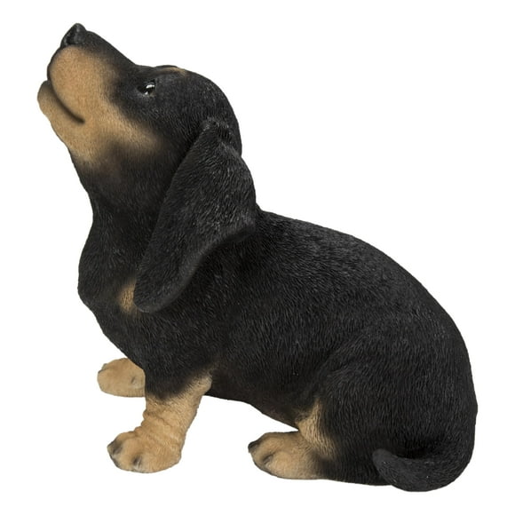 Estatua de cachorro de perro salchicha aullando Hi-Line Gift Ltd, poliresina