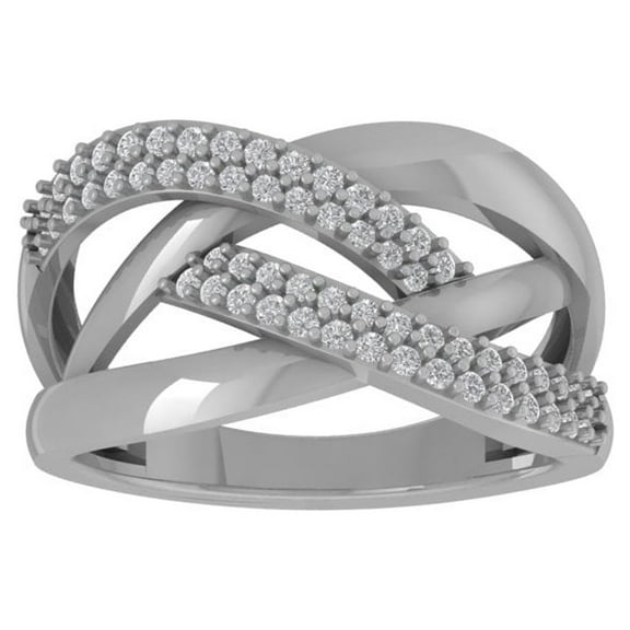 ARAIYA FINE JEWELRY 10K White Gold Lab Grown Diamond Wedding Band Ring (3/8 cttw, D-F Color, VS Clarity) Size 9