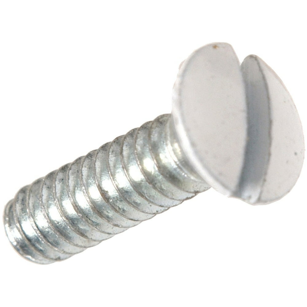 Hillman White 1/2 In. Steel Switch Wall Plate Screw (4Pack) 9024