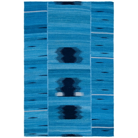 SAFAVIEH Kilim Verna Geometric Wool Area Rug, Blue/Purple, 4' x 6'