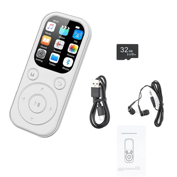 JIAHAOO HiFi MP3 Player with 32GB Card 1.8” Screen Bluetooth 5.4 Long Battery for Music Sports and Travel