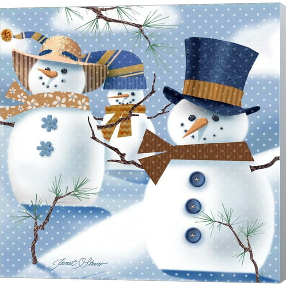 Great Art Now Snow Trio by Janet Stever, Canvas Wall Art, 12W x 12H