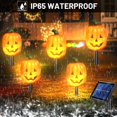 thumbnail image 6 of BNNG Solar Halloween Pumpkin LED Lights, Set of 5 Big Pumpkin Stake Lights Orange Jack-O-Lantern Pumpkins Swaying Light for Outdoor Halloween Pathway Yard Garden Decoration, 6 of 9