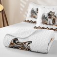 thumbnail image 4 of Erosebridal Wolf Quilt Full, Watercolor Forest Full Bedspread Sets, 3-Piece 1 Coverlet and 2 Pillowcases, 4 of 7