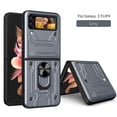 thumbnail image 1 of Magnetic Armored Phone Case Compatible With Samsung Galaxy Z Flip 4 With Sliding Camera Cover & Ring Stand, 1 of 3