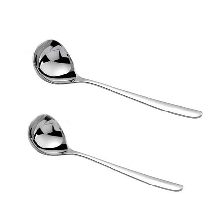 

BINGLI Super Sturdy Ergonomic Soup Spoon Long Handled Stainless-Steel Soup Spoon The Best Kitchen Accessory for Mixing Chunking and Serving