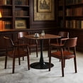 thumbnail image 2 of Miniyam 31.5" Modern Square Dining Table with MDF Top and Metal Base, Space-Saving Design for Small Spaces, Walnut, 2 of 7