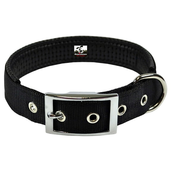 Downtown Pet Supply Dog Collars for Medium Dogs Padded Dog Collar Black, M