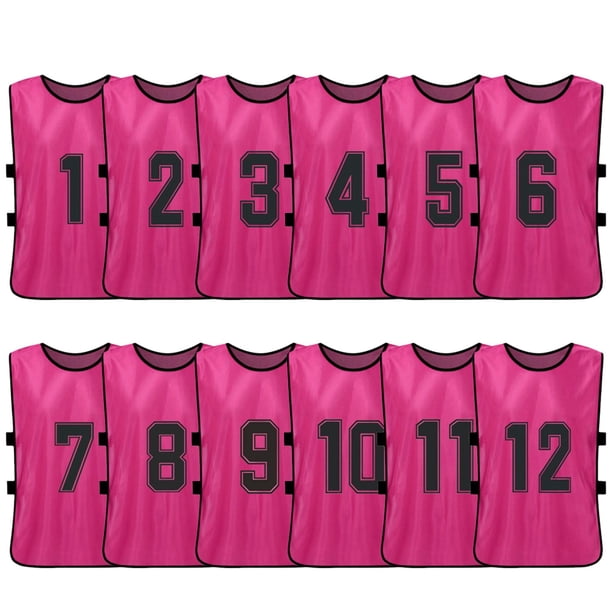 Chaleco 12 PCS Adultos Fútbol Pinnies Jerseys del equipo de fútbol de secado rápido Deportes juvenil Tomshoo Chaleco