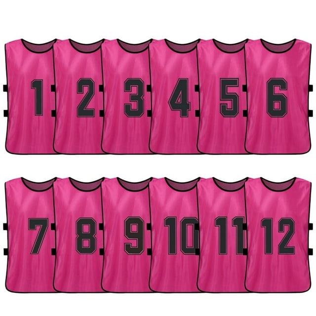 Chaleco 12 PCS Adultos Fútbol Pinnies Jerseys del equipo de fútbol de secado rápido Deportes juvenil Tomshoo Chaleco