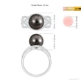 thumbnail image 5 of Angara Tahitian Cultured Pearl Criss-Cross Shank Ring in 14K White Gold for Women | June Birthstone Jewelry for Her, 5 of 8