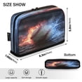 thumbnail image 3 of Standing Pencil Case with Base Large Capacity Stationery Pouch Pen Bag with Zipper for Women Men Baseball with Water and Fire, 3 of 7