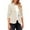 Beige, variant on Women's 3/4 Sleeve Blazer Button Down Shirt Jacket Casual Solid Color Office Wear
