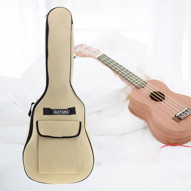 Bolsa para guitarra, bolsa para concierto, asa de transporte de viaje, cubierta antipolvo para guitarra eléctrica a prueba de polvo, correas dobles , beige Baoblaze Estuche para bajo eléctrico
