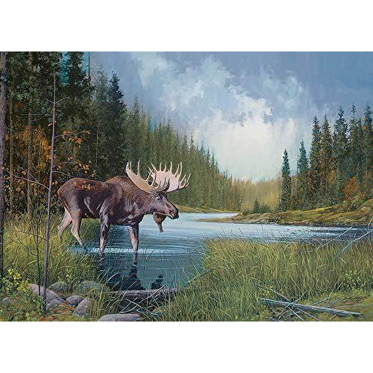 Cobble Hill 1000 Piece Puzzle: Moose Lake - Reference Poster Included...