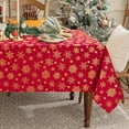 thumbnail image 1 of Christmas Table Cloth 60 x 84 Inch, Waterproof Red Gold Snowflake Tablecloth Rectangular, Washable Xmas Table Cover Spillproof Winter Table Cloths Cover for Holiday Christmas Decorations, 1 of 5