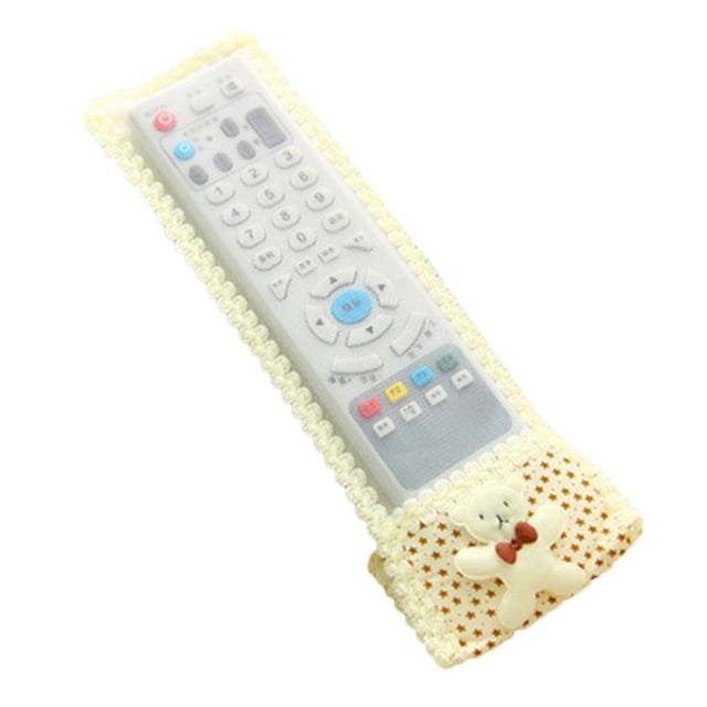 Bearachild Estuche para control remoto de TV Controladores interesantes Estuches protectores Accesorio de cubierta de oso pequeño Cubierta a Cubiertas para muebles de jardín amarillo beis S(18.5x8 cm)