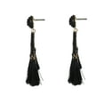 thumbnail image 4 of Time and Tru Women's Black Seed Beaded Tassel Earrings, 4 of 6