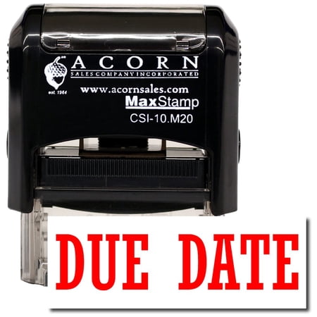 Self-Inking Due Date Stamp with Mint Green Ink