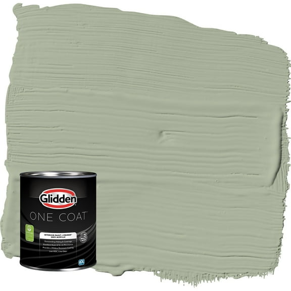Glidden One Coat Gargoyle / Green Eggshell Interior Paint with Primer, 1 Quart