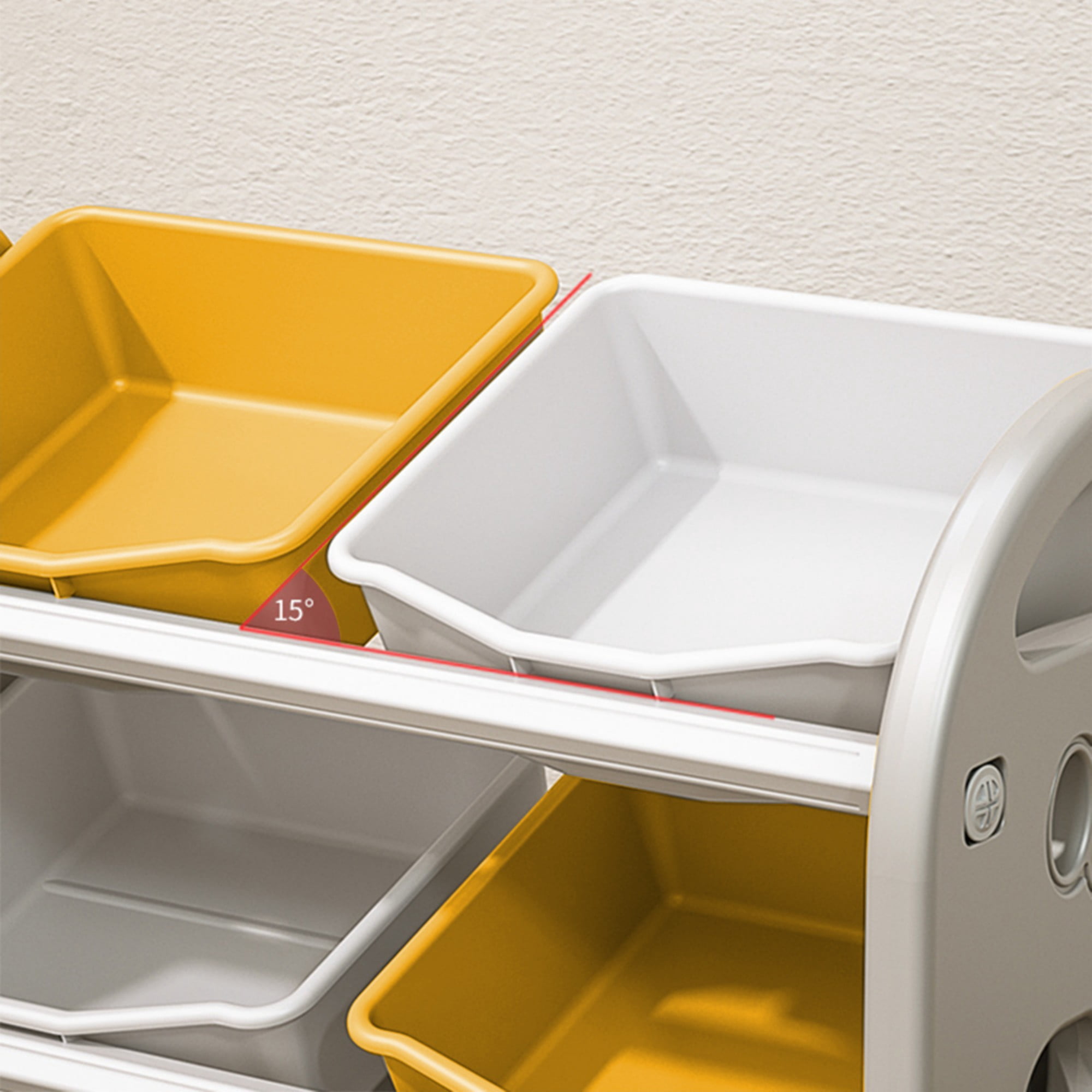 Toy Storage Organizer with 6 Bins,3-Tier Toy Storage Cabinet for Bedroom Playroom,Yellow