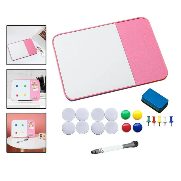 Pizarra de corcho, pizarra blanca combinada, pizarra blanca magnética, tablón de borrado para educación hogar, oficina, , tablero de Rosa Baoblaze Tablero de mensajes