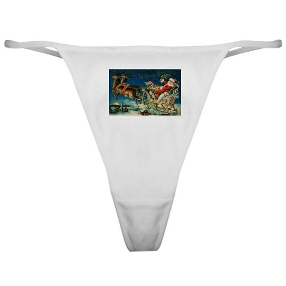 CafePress - Vintage Santa Sleigh Classic Thong - Women's Novelty Thong Panties Underwear