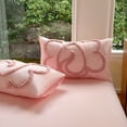 thumbnail image 2 of 3 Pieces Duvet Covers Set, Boho Tufted Comforter Sets with Zipper Closur, Soft Breathable Floral Bedding Set for All Seasons(Pink,Queen  90"x90"), 2 of 6