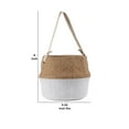 thumbnail image 5 of Cement Pot with Weave Design and Cotton Strap Handle,Large,Brown and White, 5 of 5