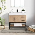 thumbnail image 4 of Altair Design Bianco 36" Wood Vanity w/ White Composite Stone Top in Light Brown, 4 of 17