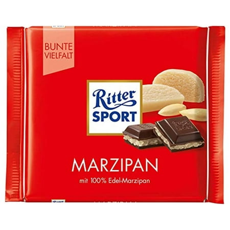 Ritter Sport Marzipan Dark Chocolate German Bar Candy 100g/3.52oz