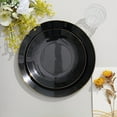 thumbnail image 5 of BalsaCircle 10 Round 8" Black Glossy Disposable Salad Dinner Plastic Plates Gold Trim Party Events Decorations, 5 of 8