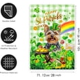 thumbnail image 2 of Yorkie St Patricks House Flags 28x40 Double Sided Dog St Patricks Day Lawn Flag Buffalo Plaid Shamrock Flag Outdoor Rainbow St Patrick Day Garden Flag Large, 2 of 6