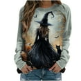 thumbnail image 2 of Xdegoge Halloween Shirt Plus Size Women Sanderson Sisters Printed Sweatshirt Witch Graphic Raglan Long Sleeve Oversized Crewneck Tops Season Festival T-Shirt 2025 Fall Funny Gifts Xl-5Xl, 2 of 5
