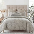 thumbnail image 3 of 100% Cotton Duvet Cover Set Queen Size, Boho Paisley Bedding Set with Zipper Closure & Corner Ties, Soft Breathable Khaki Paisley Floral Duvet Cover for All Seasons, 3 of 7