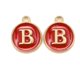 thumbnail image 1 of 20 piezas de dijes con la letra B chapados en oro, planos, redondos, de aleación esmaltada, colgantes para joyería., 1 of 4