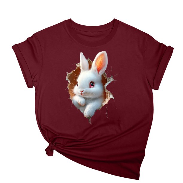 Tops de Cuello Alto para las Mujeres Amante Impreso Camiseta Cuello Redondo Manga Corta, Poliéster Spandex