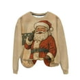 thumbnail image 6 of Lorytime Oversized Vintage Sweatshirt for Women Christmas Santa Claus Shirt Crew Neck Long Sleeve Pullover Tops, 6 of 7