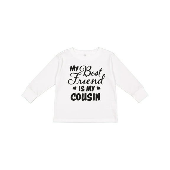 Inktastic My Best Friend is My Cousin with Hearts Boys or Girls Long Sleeve Toddler T-Shirt