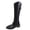 Black, variant on DeHolifer Women's Knee-High Boots Faux Leather Elastic Boots Low Heel Square Toe,Side Zipper Tall Boots
