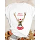 thumbnail image 1 of Camiseta de estilo navideño para mujer, ropa con estampado de dibujos animados, moda para mujer, 1 of 5