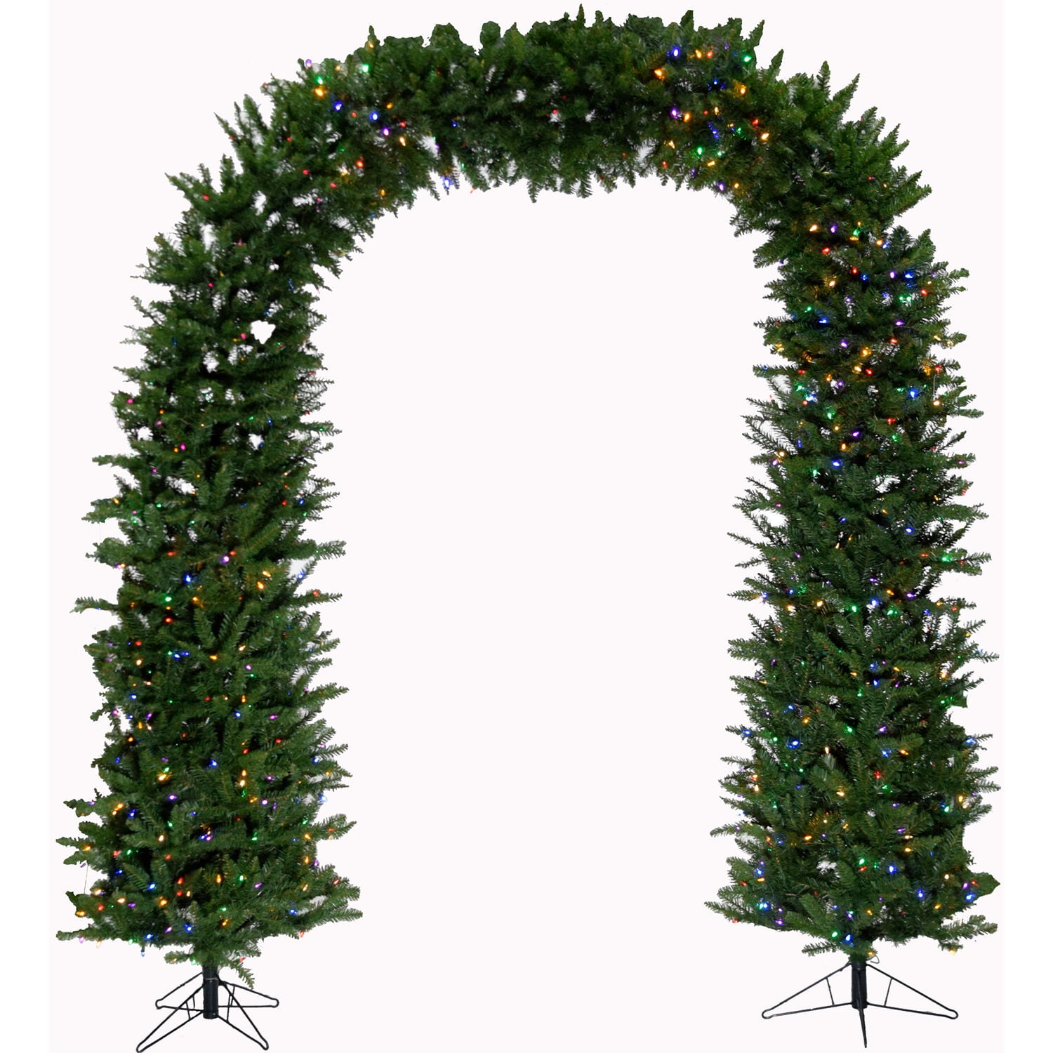 Fraser Hill Farm 8.0Ft Santa Lane Green Pathway Christmas Tree Arch Christmas Light Archway